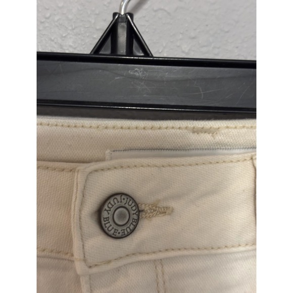 Judy Blue Los Angeles Denim Shorts Women's Large Off-White Distressed High-Waist - Picture 3 of 7